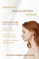 %100 Soğuk Sıkım Organik Hindistan Cevizi Yağı 150 ml Cilt, Saç ve Gıda Kullanımına Uygun