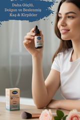 7 Doğal Yağlı Kaş Kirpik Bakım Serumu Fırça Hediyeli - Hint Yağı ve E Vitamini Besleyici 30 ml