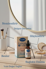 7 Doğal Yağlı Kaş Kirpik Bakım Serumu Fırça Hediyeli - Hint Yağı ve E Vitamini Besleyici 30 ml