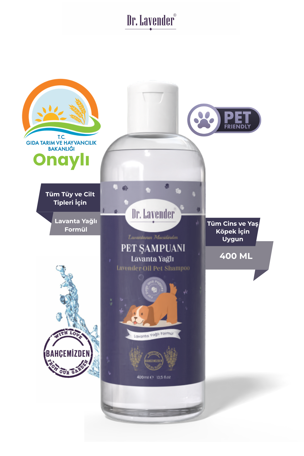 Pet Şampuanı Lavanta Yağlı Köpek Şampuan 400 ml.