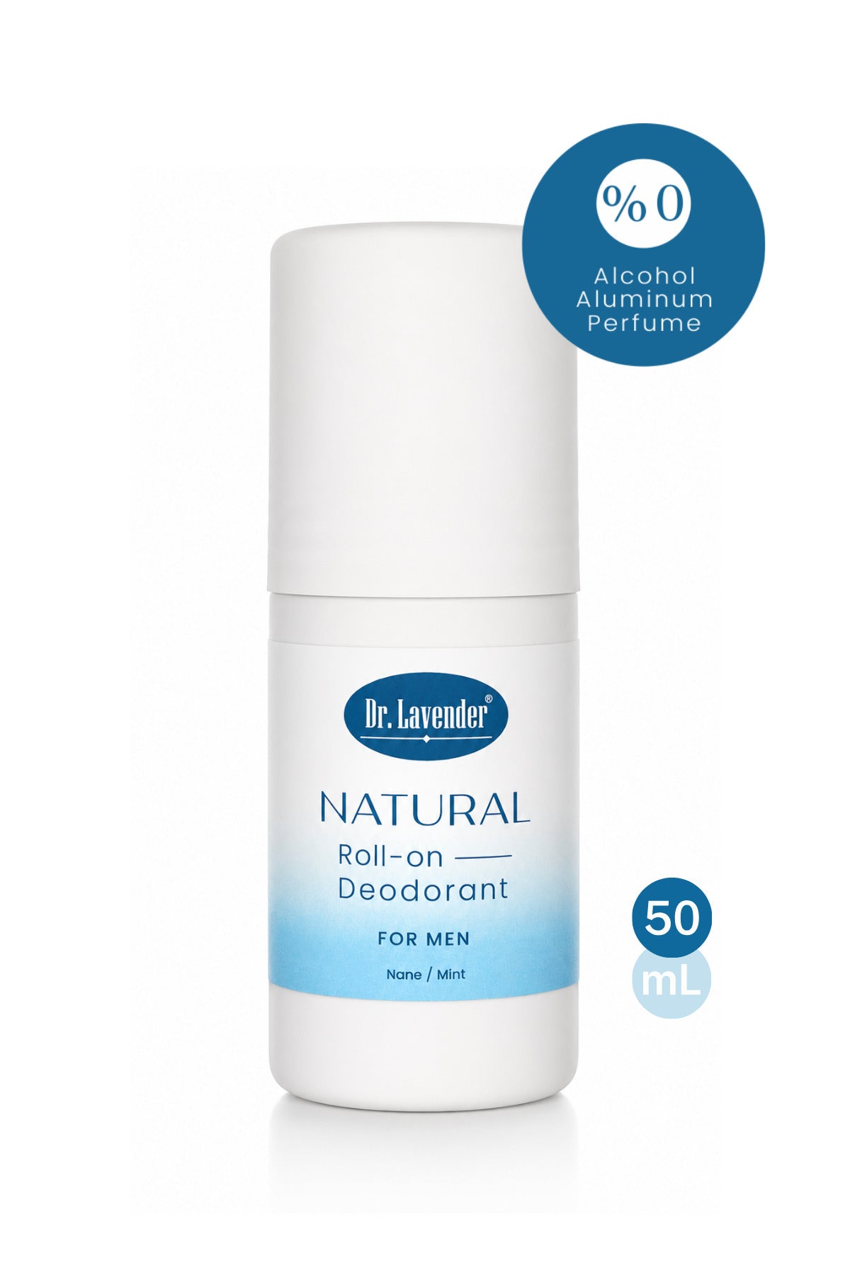 Dr.Lavender Natural Roll-On Deodorant Erkek 50 ml Nane/Mint Alkolsüz Alüminyumsuz Parfümsüz