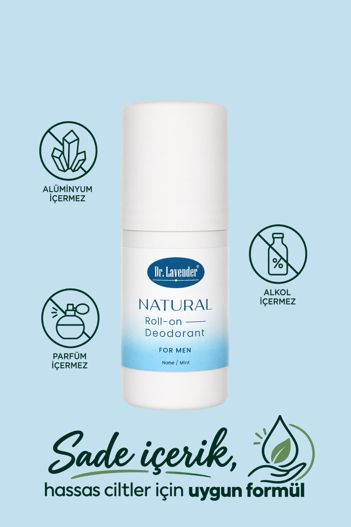 Dr.Lavender Natural Roll-On Deodorant Erkek 50 ml Nane/Mint Alkolsüz Alüminyumsuz Parfümsüz - görsel 4