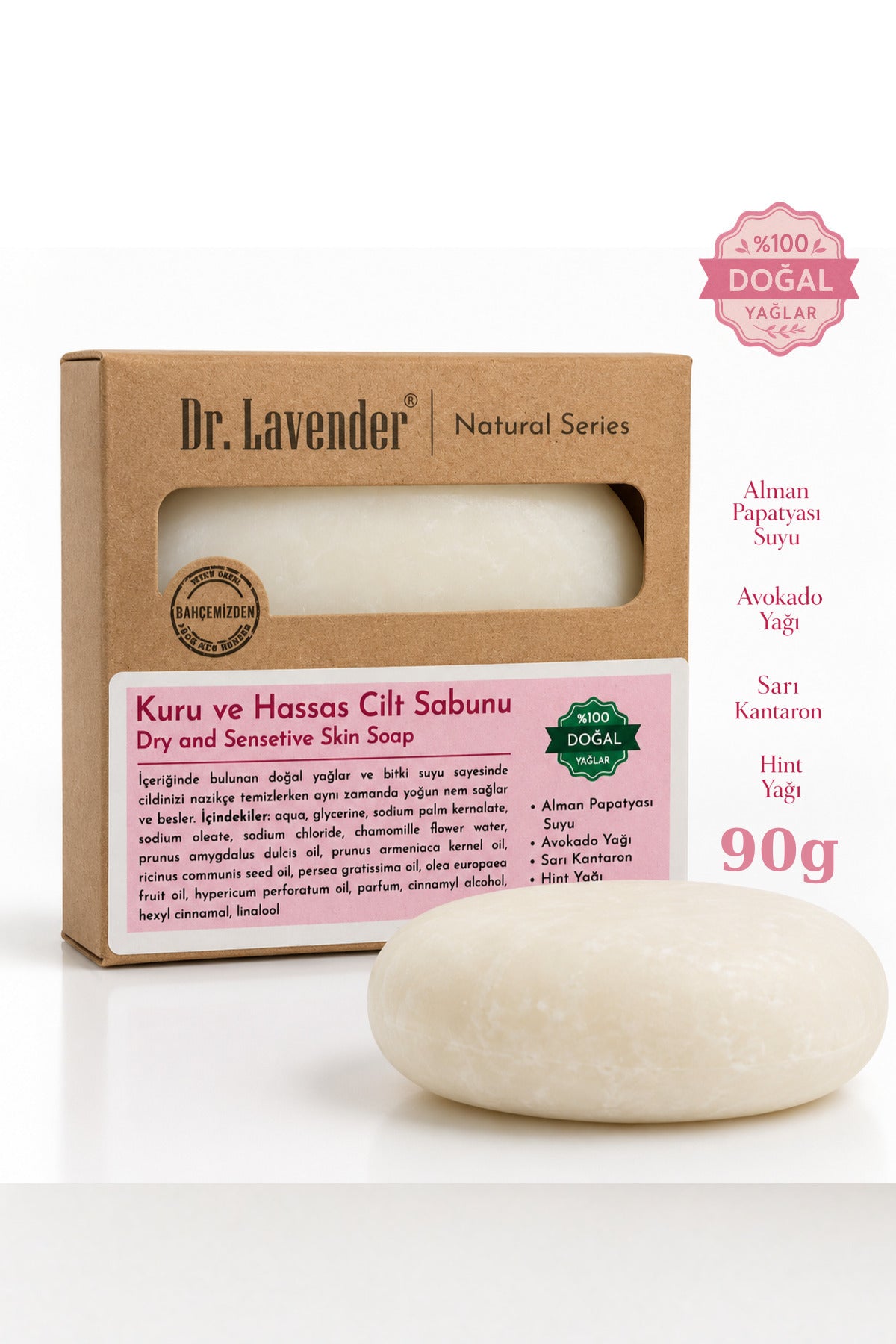 Dr.Lavender Papatya Avokado Sarı Kantaron Yağlı Kuru ve Hassas Cilt Sabunu 90 g