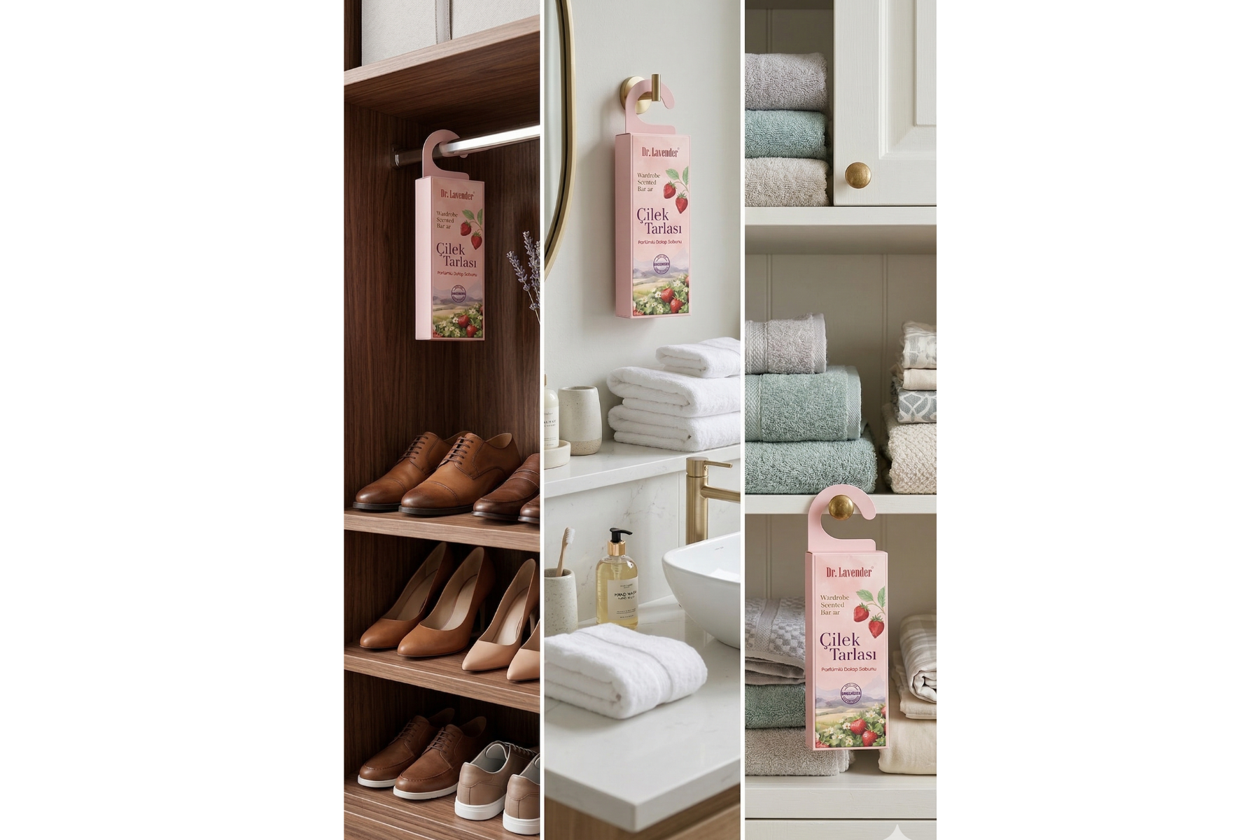 Dolap Sabunu 3’lü Karışık Set (Çilek-Narenciye-Çiçek) – Dolap ve Çekmece Kokusu