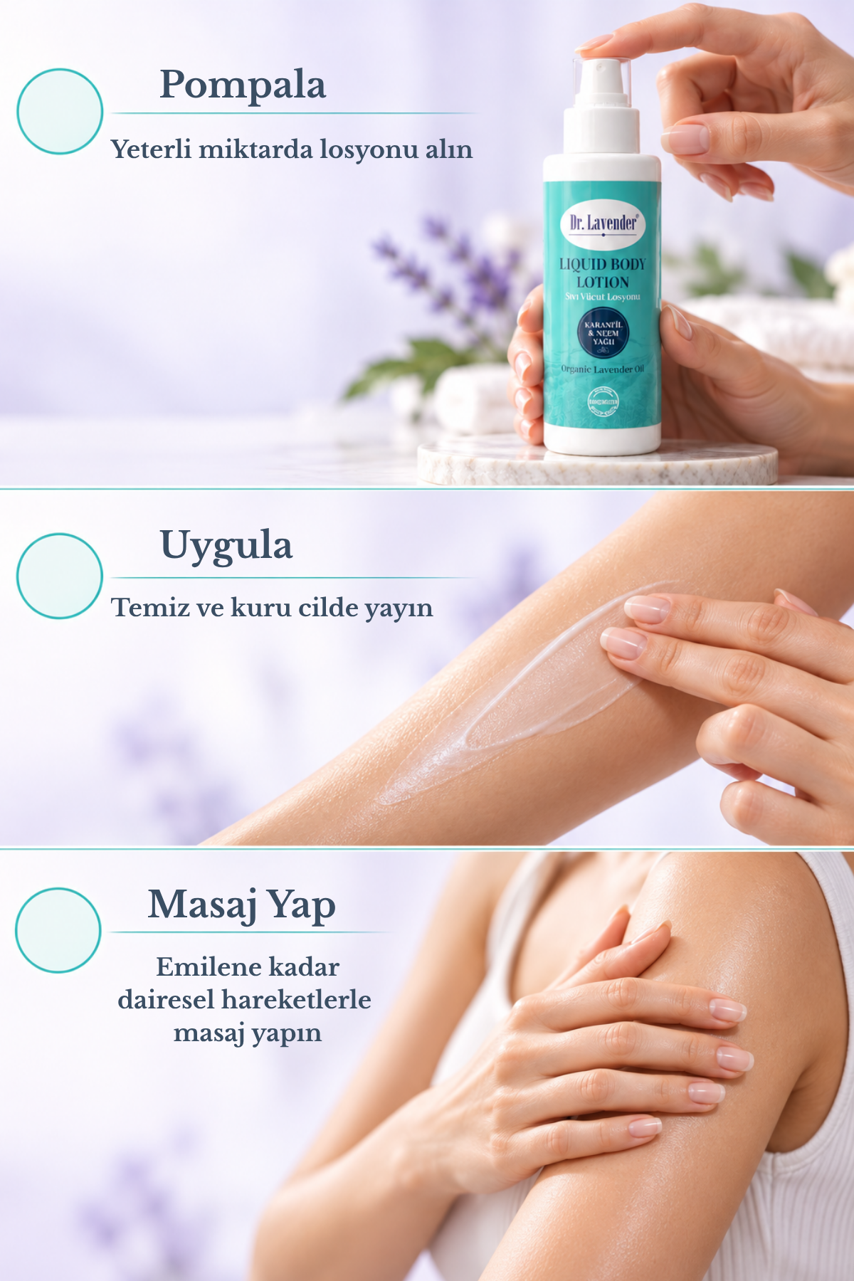 Karanfil ve Neem Yağlı Sıvı Vücut Losyonu Organik Lavanta Yağlı 100 ml