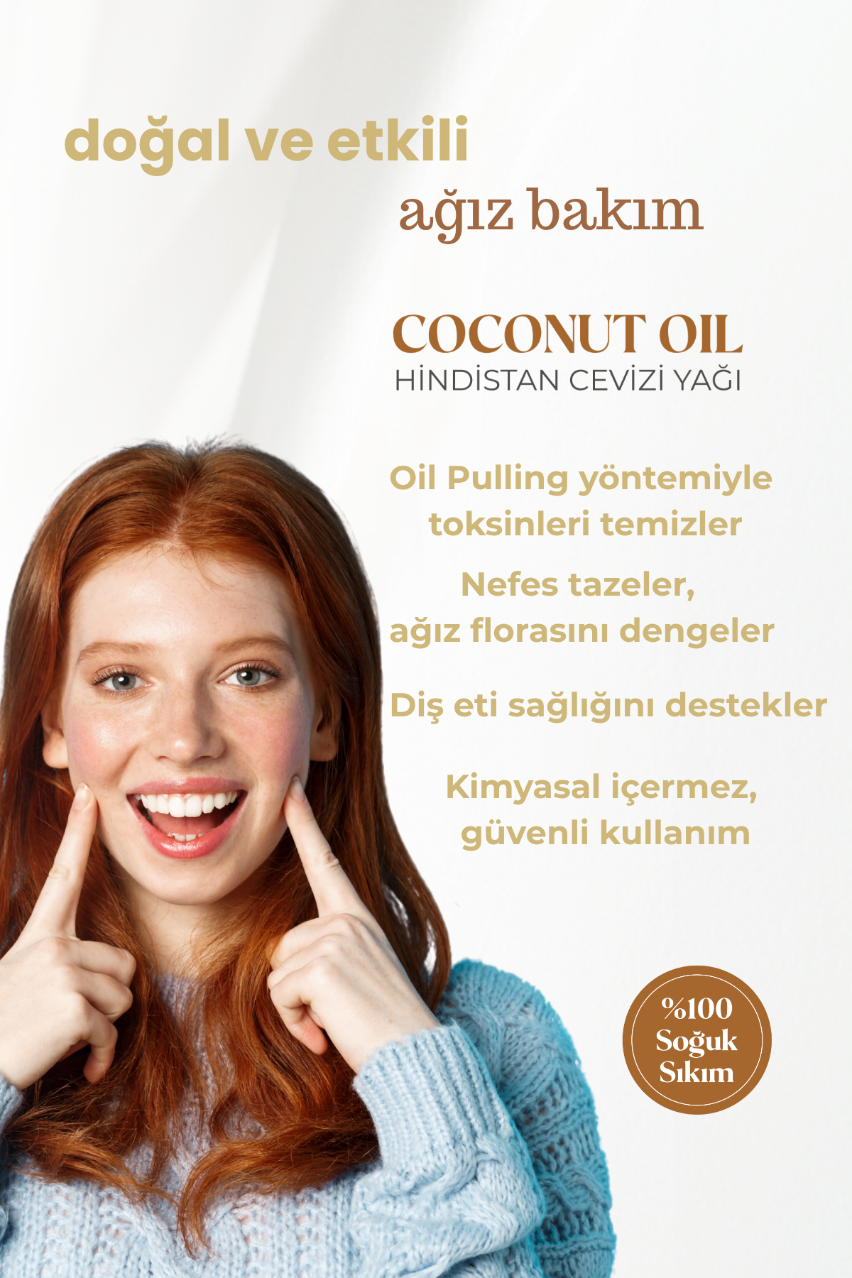 %100 Soğuk Sıkım Organik Hindistan Cevizi Yağı 150 ml Cilt, Saç ve Gıda Kullanımına Uygun